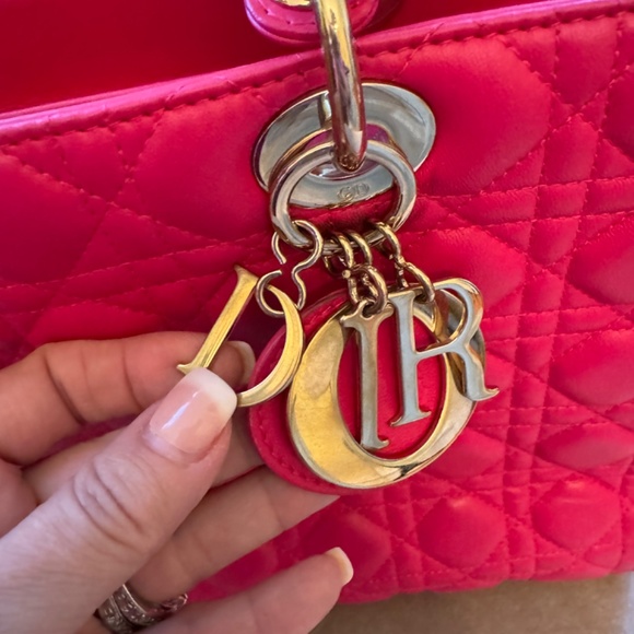 AUTHENTIC! *Barbie-Fuscia PINK* CHRISTIAN DIOR Lady Dior Cannage Lambskin - Picture 4 of 16
